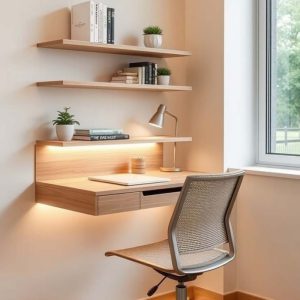 Floating Shelves Desk System