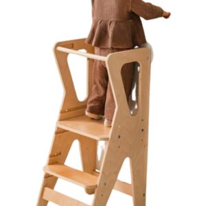 Natural Wood Toddler Tower