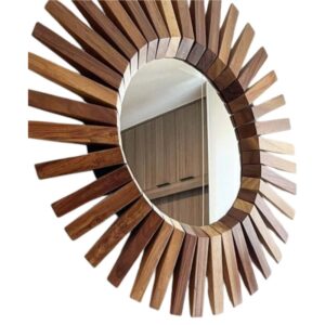 Sunburst Wood Accent Mirror