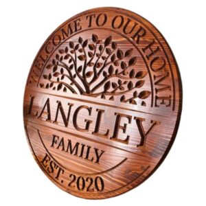 Welcome Tree Family Name Sign