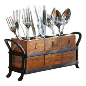 Wood & Iron Cutlery Organizer